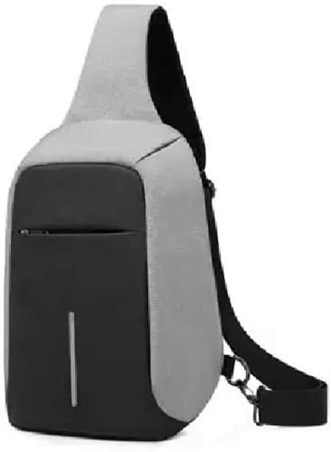 Anti-Theft Crossbody Bags with USB Charging Port -gray